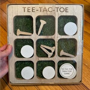 Wooden Tee Tac Toe Golf Themed Tic Tac Toe Tabletop Game Eccolo Golf Lover Gift